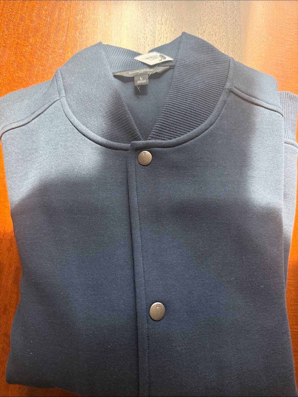 Banana Republic Navy Snap-Front Bomber